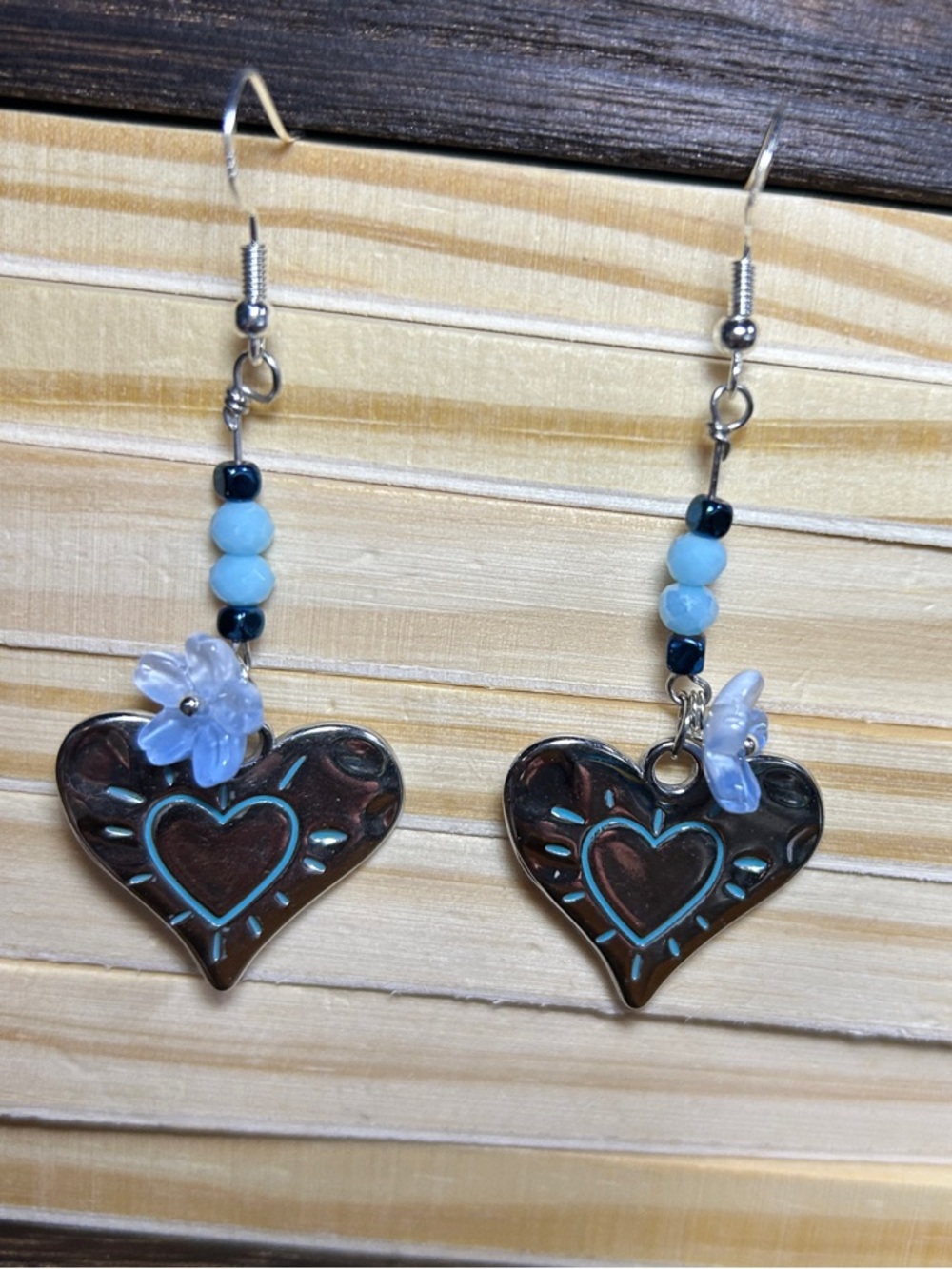 3/$25 Floral Heart Drop Earrings